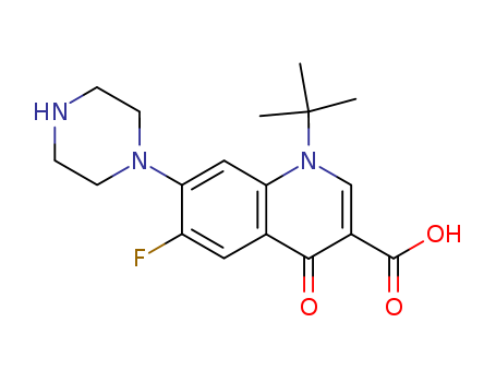 3-QUINOLINECARBOXYLIC ACID,1,4-DIHYDRO-1-(TERT-BUTYL)-6-FLUORO-4-OXO-7-(PIPERAZIN-1-YL)-
