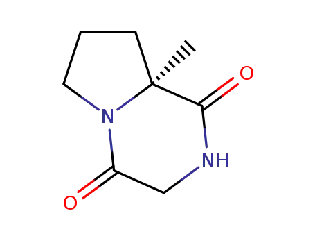 Molecular Structure of 847952-36-7 (Pyrrolo[1,2-a]pyrazine-1,4-dione, hexahydro-8a-methyl-, (8aS)- (9CI))