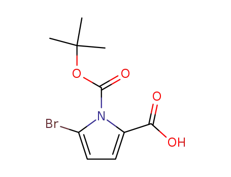 Molecular Structure of 117657-41-7 (1H-Pyrrole-1,2-dicarboxylic acid, 5-bromo-, 1-(1,1-dimethylethyl) ester)