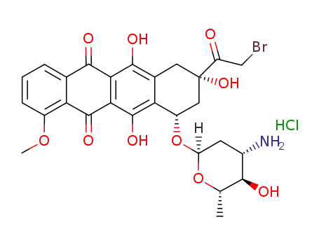 Molecular Structure of 99530-17-3 (C<sub>27</sub>H<sub>28</sub>BrNO<sub>10</sub>*ClH)