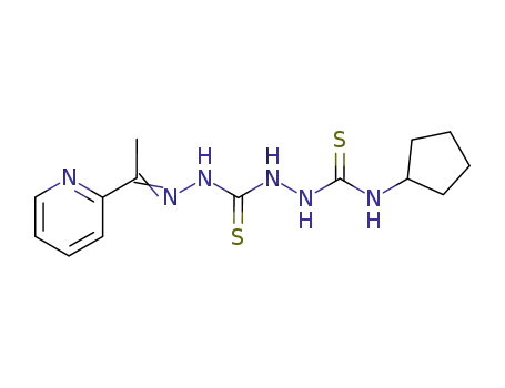 Molecular Structure of 127142-21-6 (N-cyclopentyl-2-({(2E)-2-[1-(pyridin-2-yl)ethylidene]hydrazinyl}carbothioyl)hydrazinecarbothioamide)