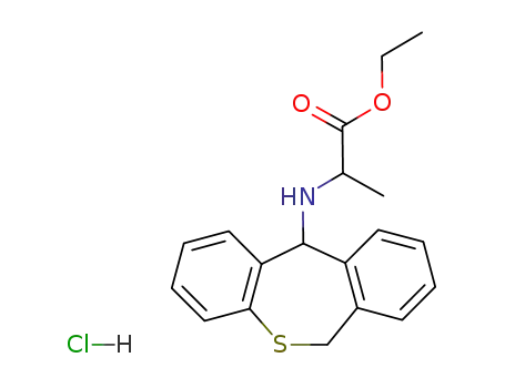 Molecular Structure of 117125-41-4 (ethyl N-(6,11-dihydrodibenzo[b,e]thiepin-11-yl)-L-alaninate hydrochloride)