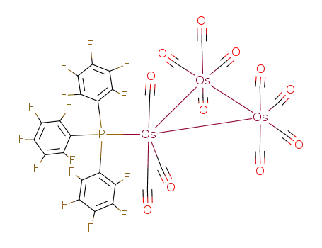 Molecular Structure of 127097-28-3 (undecacarbonyl(tris(pentafluorophenyl)phosphine)triosmium)