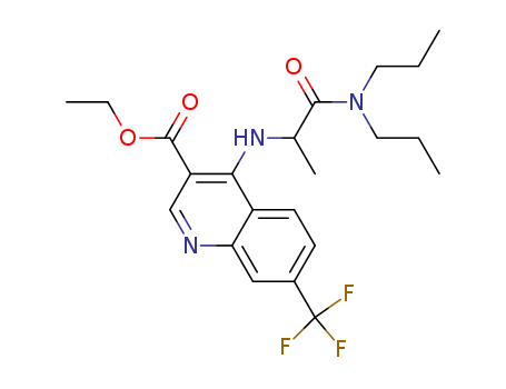 3-QUINOLINECARBOXYLIC ACID,4-((2-((DIPROPYLAMINO)-1-METHYL-2-OXOETHYL)AMINO)-7-(TRIFLUOROMETHYL)-,ETHYL ESTER,DL-