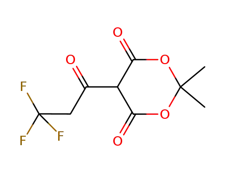 Molecular Structure of 1417437-68-3 (2,2-dimethyl-5-(3,3,3-trifluoropropionyl)-1,3-dioxane-4,6-dione)
