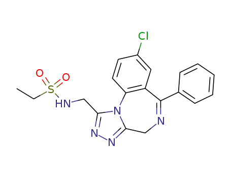 Molecular Structure of 117267-42-2 (N-[(8-chloro-6-phenyl-4H-[1,2,4]triazolo[4,3-a][1,4]benzodiazepin-1-yl)methyl]ethanesulfonamide)