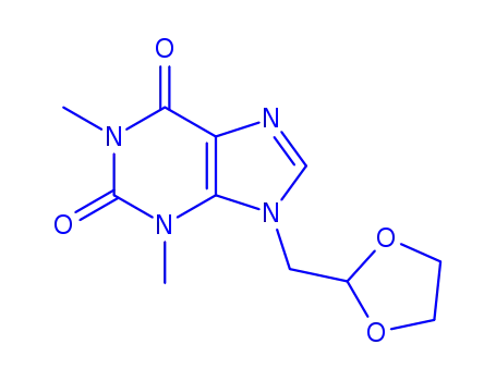 Molecular Structure of 1174289-18-9 (9-(1,3-Dioxolan-2-ylMethyl)-3,9-dihydro-1,3-diMethyl-1H-purine-2,6-dione)