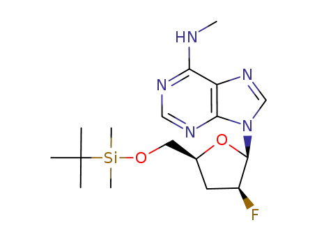 N<sup>6</sup>-methyl-9-<5-O-(tert-butyldimethylsilyl)-2,3-dideoxy-2-fluoro-β-D-arabinofuranosyl>adenine