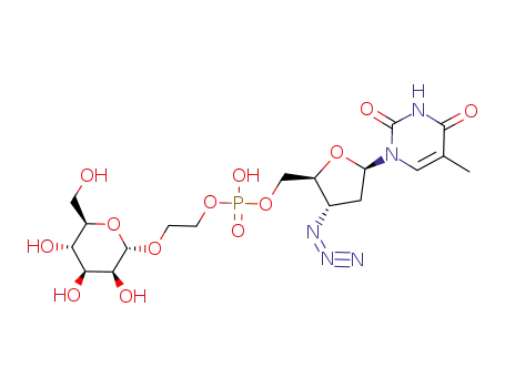 Molecular Structure of 127306-80-3 (2-(mannopyranosidyl)ethyl 3'-azido-3'-deoxy-5'-thymidinyl phosphate)