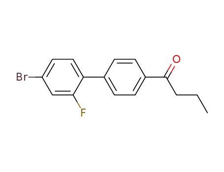 Molecular Structure of 116831-23-3 (1-(4'-Bromo-2'-fluoro-biphenyl-4-yl)-butan-1-one)