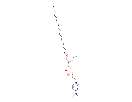 Molecular Structure of 127614-93-1 (1-O-hexadecyl-2-O-ethyl-rac-glycero-3-phosphoric acid 4-(N,N-dimethylamino)-pyridinium ethylester)