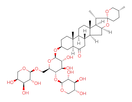 Molecular Structure of 123941-67-3 (laxogenin 3-O-<O-β-D-xylopyranosyl-(1->4)-O-<α-L-arabinopyranosyl-(1->6)>-β-D-glucopyranoside>)