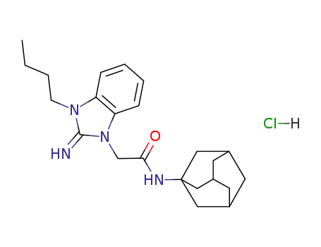 Molecular Structure of 117651-73-7 (2-[(2E)-3-butyl-2-imino-2,3-dihydro-1H-benzimidazol-1-yl]-N-tricyclo[3.3.1.1~3,7~]dec-2-ylacetamide hydrochloride)