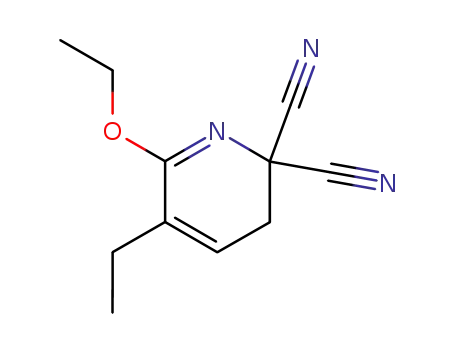 Molecular Structure of 117615-75-5 (2,2(3H)-Pyridinedicarbonitrile,6-ethoxy-5-ethyl-(9CI))