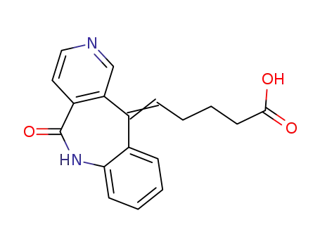 Molecular Structure of 127653-90-1 (Pentanoic acid, 5-(5,6-dihydro-5-oxo-11H-pyrido(4,3-c)(1)benzazepin-11 -ylidene)-)