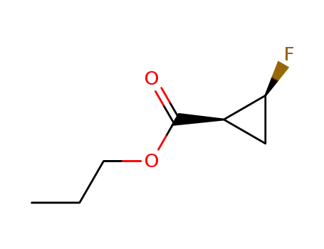 Molecular Structure of 177564-59-9 (Cyclopropanecarboxylic acid, 2-fluoro-, propyl ester, (1S,2S)- (9CI))