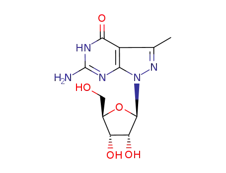 Molecular Structure of 127820-66-0 (6-amino-3-methyl-1-(beta-D-ribofuranosyl)-1,2-dihydro-4H-pyrazolo[3,4-d]pyrimidin-4-one)