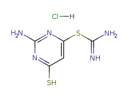 Molecular Structure of 127726-65-2 (S-(2-amino-6-mercaptopyrimidin-4-yl)thiouronium chloride)