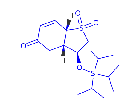 Molecular Structure of 127486-98-0 (3-triisopropylsiloxy-2,3,3a,7a-tetrahydrobenzo(b)thiophen-5(4H)-one 1,1-dioxide)