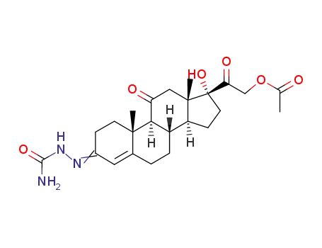 Molecular Structure of 123267-88-9 (21-acetoxy-17-hydroxy-pregn-4-ene-3,11,20-trione-3-semicarbazone)