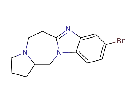 Molecular Structure of 1272320-81-6 (1H-Pyrrolo[2',1':3,4][1,4]diazepino[1,7-a]benziMidazole, 9-broMo-2,3,5,6,13,13a-hexahydro-)