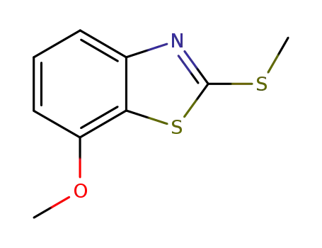 Molecular Structure of 2942-19-0 (Benzothiazole, 7-methoxy-2-(methylthio)- (7CI,8CI))
