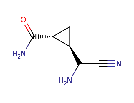 Molecular Structure of 90035-39-5 (Cyclopropanecarboxamide, 2-(aminocyanomethyl)- (9CI))