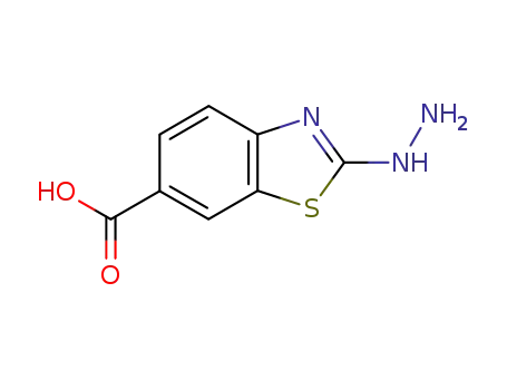 Molecular Structure of 117342-15-1 (6-Benzothiazolecarboxylicacid,2-hydrazino-(6CI))