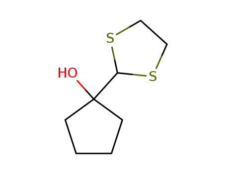Molecular Structure of 116886-15-8 (Cyclopentanol, 1-(1,3-dithiolan-2-yl)- (9CI))