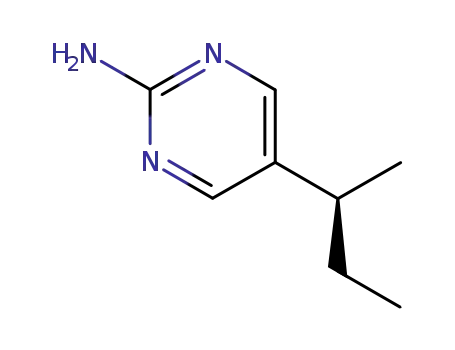Molecular Structure of 127473-63-6 (2-Pyrimidinamine, 5-(1-methylpropyl)-, (S)- (9CI))