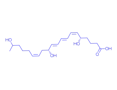 Molecular Structure of 117605-61-5 (5,12,19-trihydroxy-6,8,10,14-eicosatetraenoic acid)