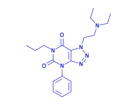 Molecular Structure of 117740-57-5 (1-[2-(diethylamino)ethyl]-4-phenyl-6-propyl-1H-[1,2,3]triazolo[4,5-d]pyrimidine-5,7(4H,6H)-dione)