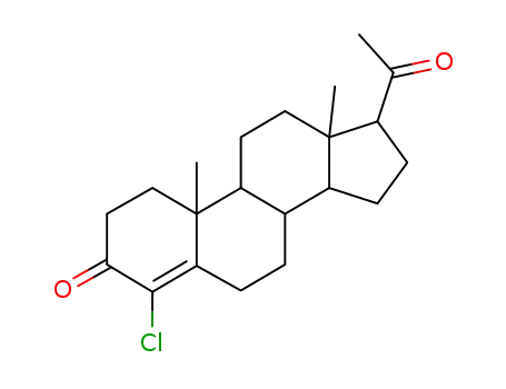 Molecular Structure of 1164-81-4 (4-Chloropregn-4-ene-3,20-dione)