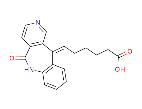 Molecular Structure of 127653-96-7 ((6E)-6-(5-oxo-5,6-dihydro-11H-pyrido[4,3-c][1]benzazepin-11-ylidene)hexanoic acid)