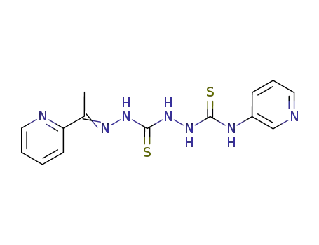 Molecular Structure of 127142-59-0 (N-(pyridin-3-yl)-2-({(2E)-2-[1-(pyridin-2-yl)ethylidene]hydrazinyl}carbothioyl)hydrazinecarbothioamide)