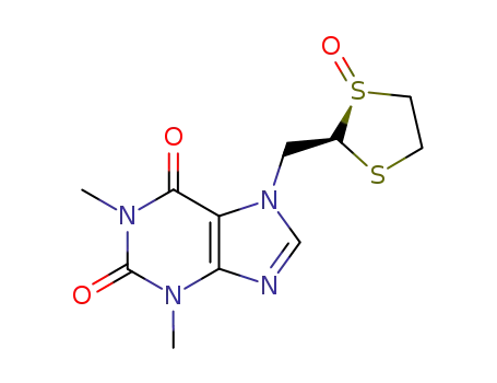 Molecular Structure of 116763-38-3 (1,3-dimethyl-7-{[(2S)-1-oxido-1,3-dithiolan-2-yl]methyl}-3,7-dihydro-1H-purine-2,6-dione)