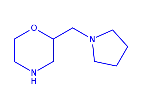 Molecular Structure of 128208-00-4 (2-((PYRROLIDIN-1-YL)METHYL) MORPHOLINE)
