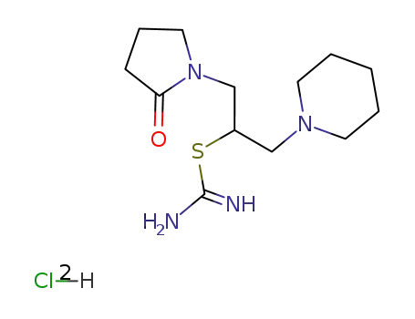 Carbamimidothioic acid, 1-((2-oxo-1-pyrrolidinyl)methyl)-2-(1-piperidinyl)ethyl ester, dihydrochloride