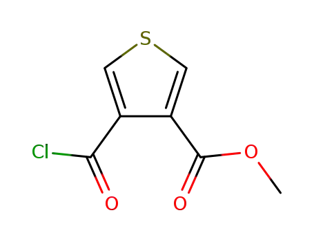 Molecular Structure of 116722-20-4 (3-Thiophenecarboxylic acid, 4-(chlorocarbonyl)-, methyl ester (9CI))