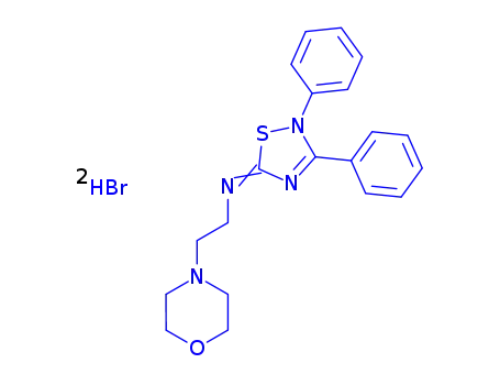 Molecular Structure of 1281681-33-1 (5-(2-morpholinoethylimino)-2,3-diphenyl-2,5-dihydro-1,2,4-thiadiazole dihydrobromide)