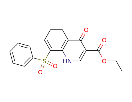 Molecular Structure of 127286-20-8 (3-Quinolinecarboxylic  acid,  1,4-dihydro-4-oxo-8-(phenylsulfonyl)-,  ethyl  ester)