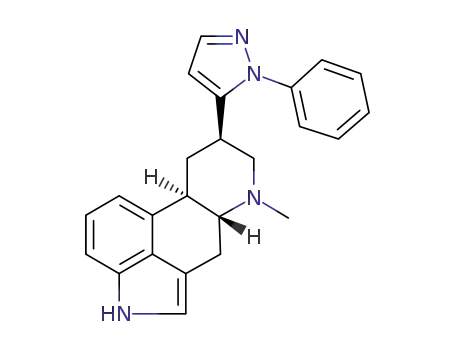 Molecular Structure of 116979-33-0 ((8beta,10xi)-6-methyl-8-(1-phenyl-1H-pyrazol-5-yl)ergoline)