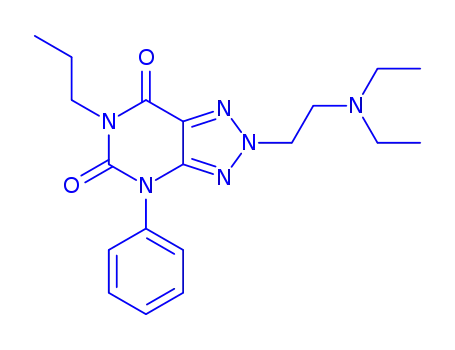 Molecular Structure of 117740-66-6 (2-[2-(diethylamino)ethyl]-4-phenyl-6-propyl-2H-[1,2,3]triazolo[4,5-d]pyrimidine-5,7(4H,6H)-dione)
