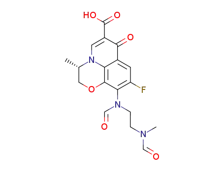 Molecular Structure of 151377-74-1 (N,N'-Desethylene-N,N'-diforMyl Levofloxacin)