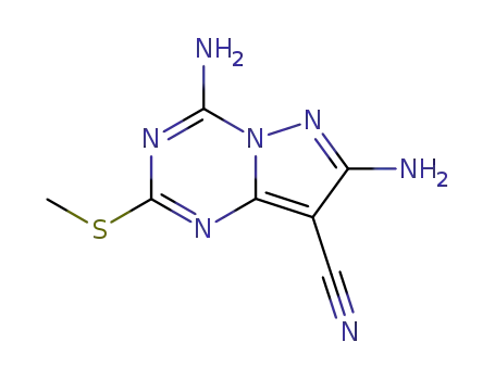 4,7-diamino-2-methylmercapto-pyrazolo<1,5-a>1,3,5-triazine-8-carbonitrile