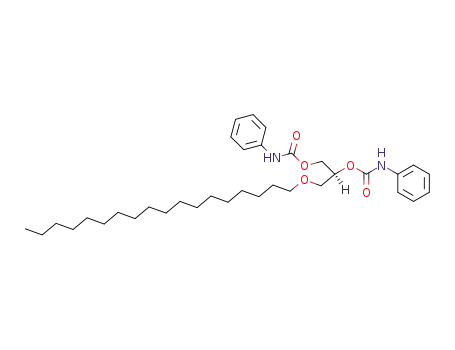 Molecular Structure of 117689-35-7 (1,2-propanediol, 3-(octadecyloxy)-, bis(phenylcarbamate))