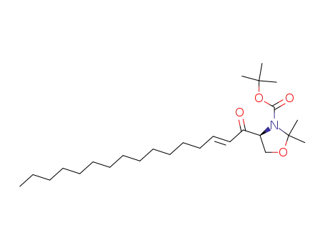 Molecular Structure of 129293-64-7 ((S)-3-(tert-butoxycarbonyl)-4-(1-oxo-hexadec-2-enyl)-2,2-dimethyloxazolidine)