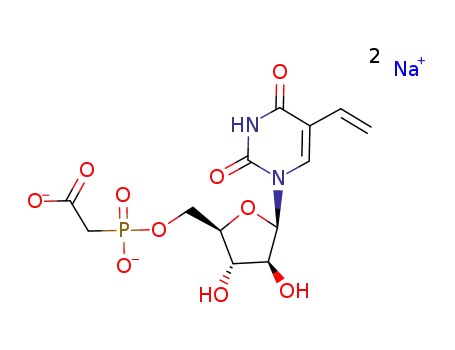 Molecular Structure of 117626-86-5 (2-[[(2R,3S,4S,5R)-5-(6-amino-2-oxo-5-vinyl-3,6-dihydro-1H-pyridin-3-yl)-3,4-dihydroxy-tetrahydrofuran-2-yl]methoxy-hydroxy-phosphoryl]acetic acid)