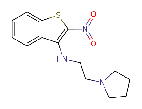Molecular Structure of 128554-85-8 (2-nitro-N-(2-pyrrolidin-1-ylethyl)-1-benzothiophen-3-amine)