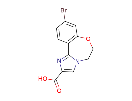 Molecular Structure of 1282516-74-8 (9-bromo-5,6-dihydrobenzo[f]imidazo[1,2-d][1,4]oxazepine-2-carboxylicacid)